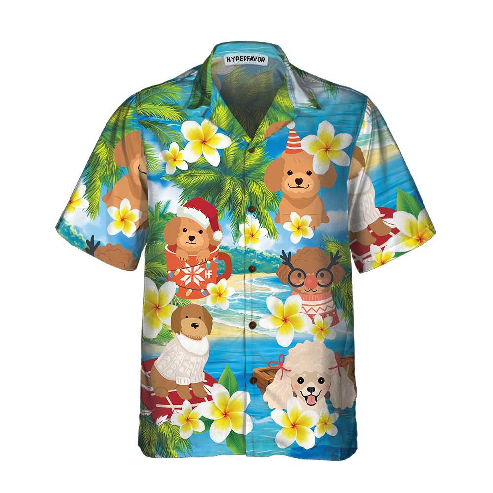 Mirla | Pudel Jag Önskar Dig En God Jul Hawaihem T-Shirt Jul Pudel T-Shirt Bästa Julklapp Idé-Eva Jonsson