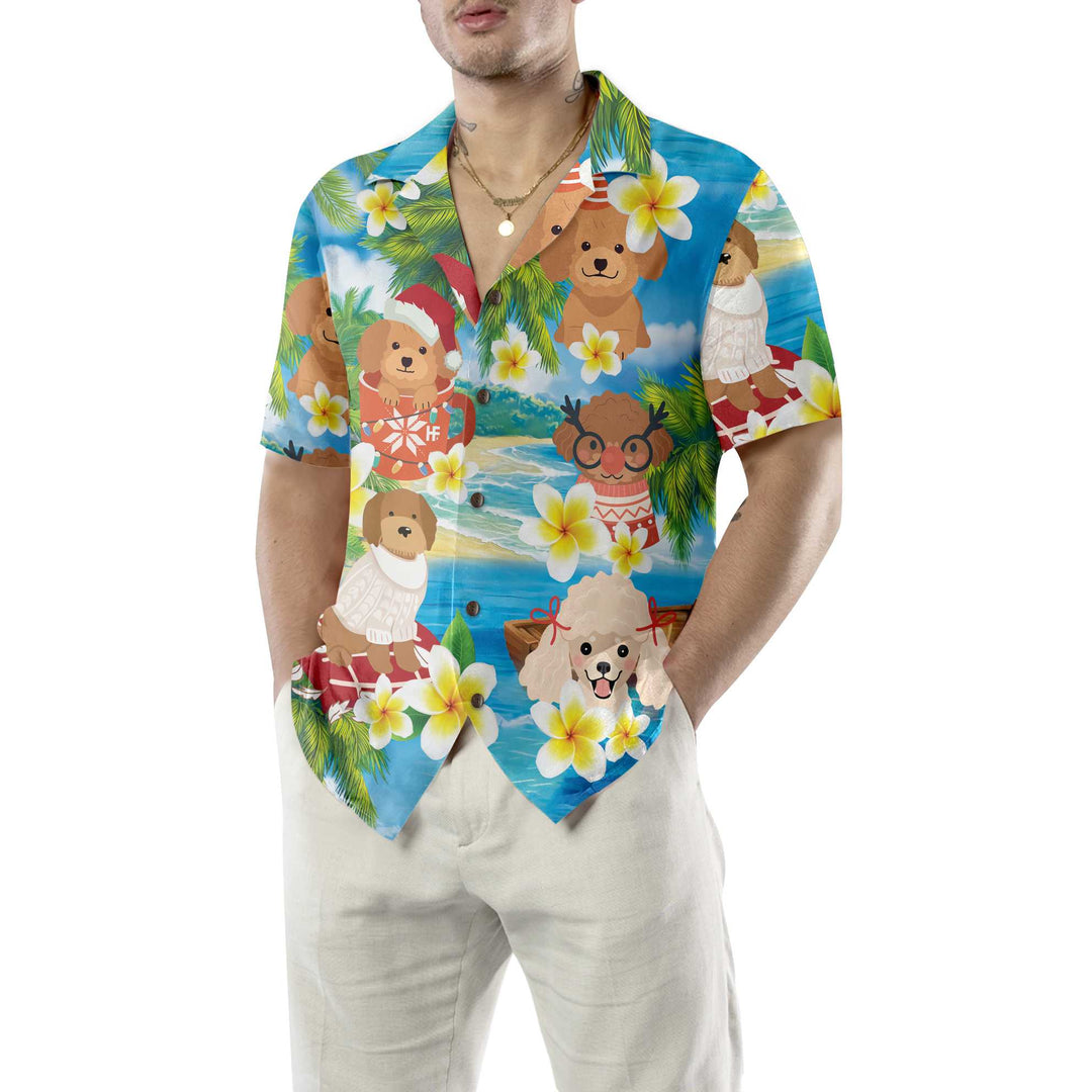 Mirla | Pudel Jag Önskar Dig En God Jul Hawaihem T-Shirt Jul Pudel T-Shirt Bästa Julklapp Idé-Eva Jonsson