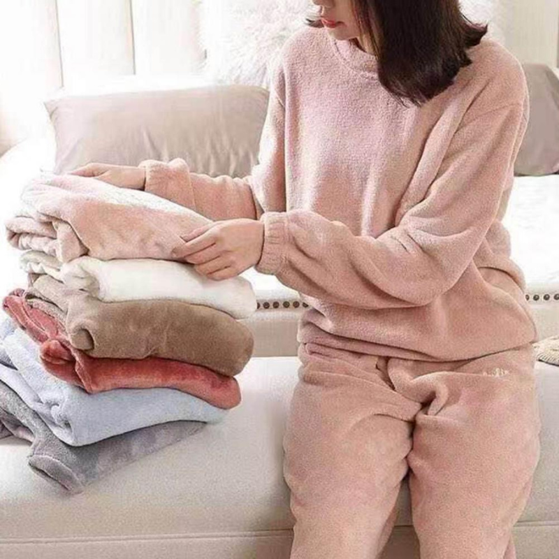 Mirla | Pyjamaset Varm Plush Nattkläder för Damer-Eva Jonsson