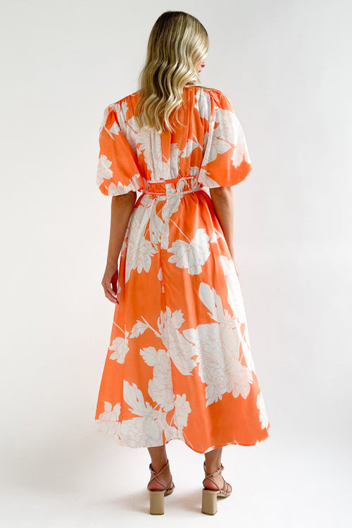 Mirla | Real Love Print Puffärmar Maxi Klänning-Eva Jonsson