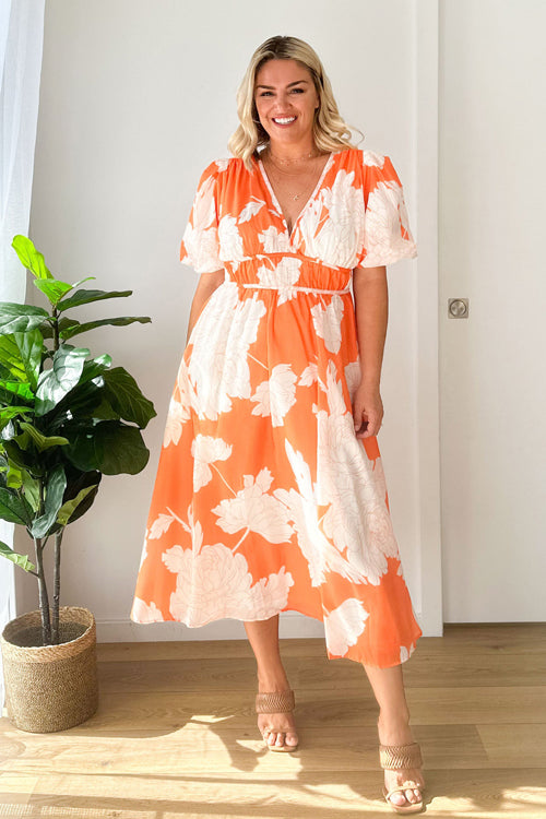 Mirla | Real Love Print Puffärmar Maxi Klänning-Eva Jonsson