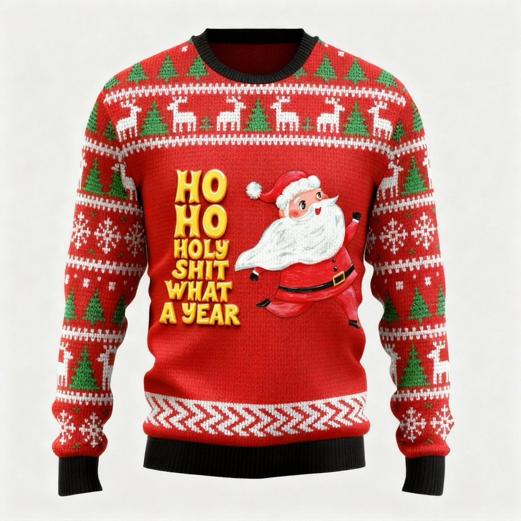Mirla | Rolig Ho Ho Ho Mönstertryck Tröja - Ful & Bekväm Unisex Tröja-Eva Jonsson