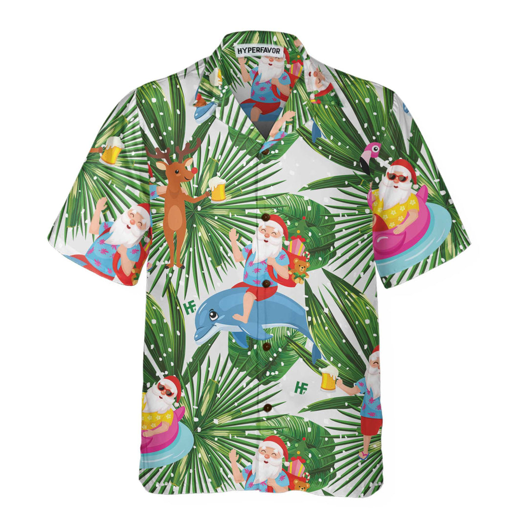 Mirla | Rolig Tropisk Jul-Hawaii-Skorta Rolig Jultomte-Skorta För Julen-Eva Jonsson