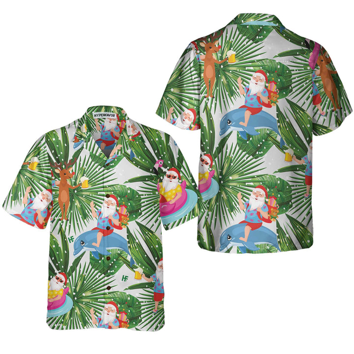 Mirla | Rolig Tropisk Jul-Hawaii-Skorta Rolig Jultomte-Skorta För Julen-Eva Jonsson