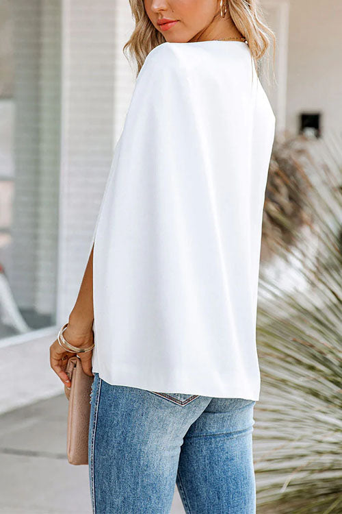 Mirla | Rosiedress Öppen Front Slitsärm Cape Jacka-Eva Jonsson