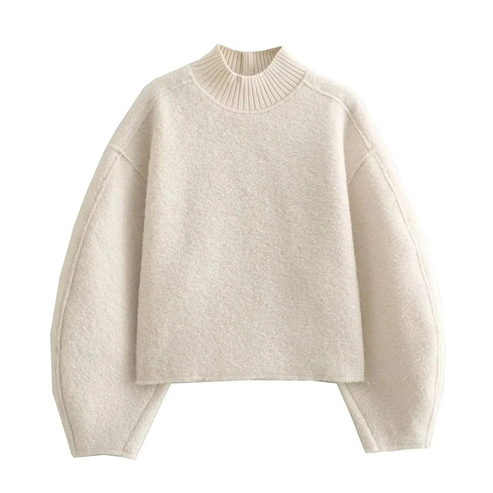Mirla | Rullkragenpullover för Damer I Boucle-Stickning-Eva Jonsson