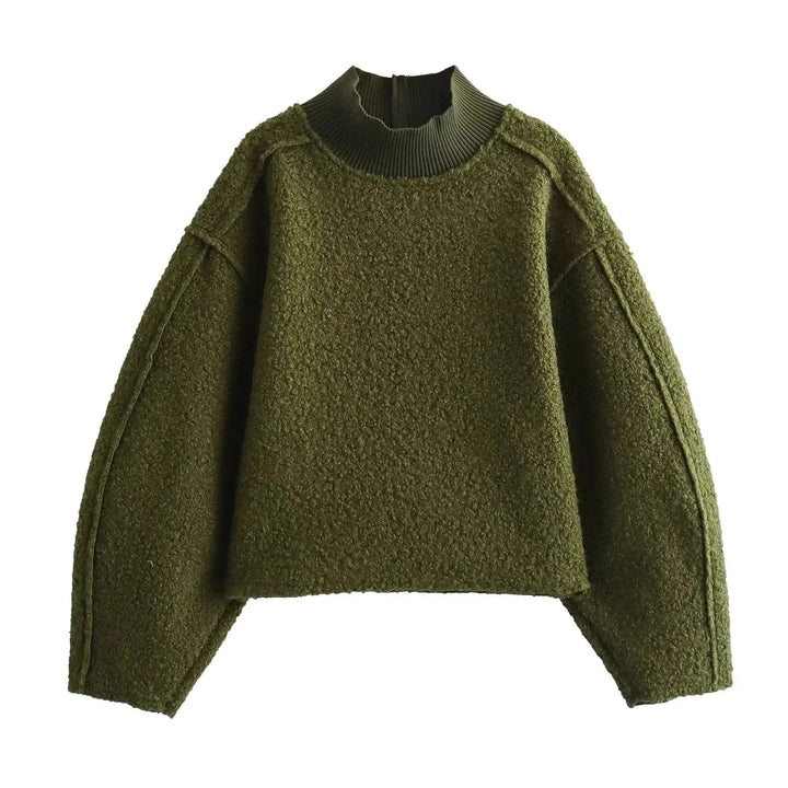Mirla | Rullkragenpullover för Damer I Boucle-Stickning-Eva Jonsson