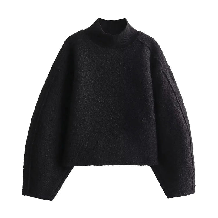 Mirla | Rullkragenpullover för Damer I Boucle-Stickning-Eva Jonsson