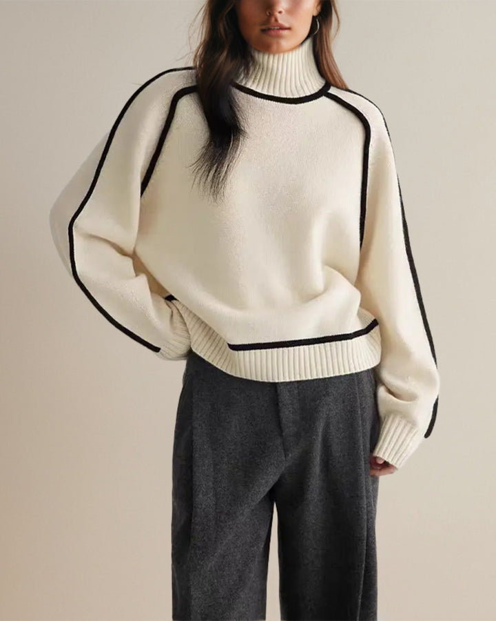 Mirla | Rullkragesweater - Modern Oversized Stickad Tröja för Höst och Vinter-Eva Jonsson