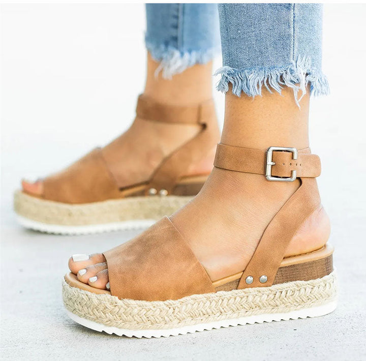 Mirla | Sandaler Damer Vristrem Espadrille Skor för Sommaren-Eva Jonsson