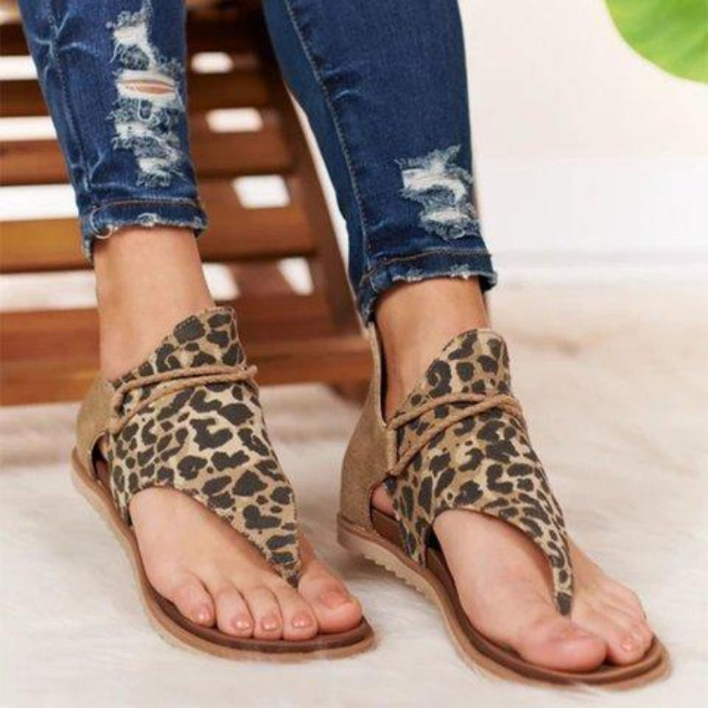 Mirla | Sandaler Platt Sula Bohemia Leopard Orm Zebra-Eva Jonsson