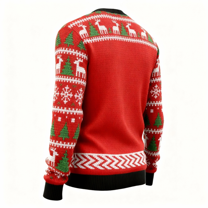 Mirla | Santa Claus Mönstertryck Tröja - Ful & Mysig Unisex Tröja-Eva Jonsson