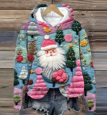 Mirla | Santa Hoodie med Tryck-Eva Jonsson