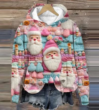 Mirla | Santa Hoodie med Tryck-Eva Jonsson