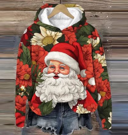 Mirla | Santa Hoodie med Tryck-Eva Jonsson
