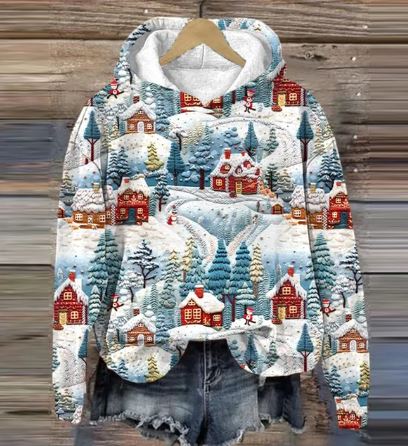 Mirla | Santa Hoodie med Tryck-Eva Jonsson