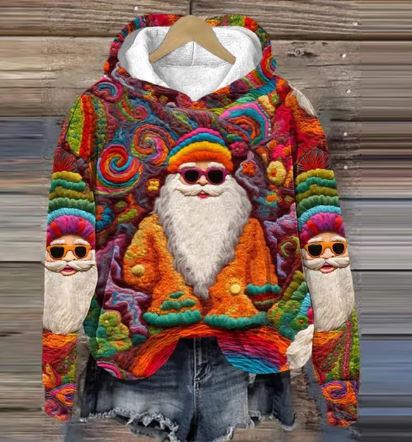 Mirla | Santa Hoodie med Tryck-Eva Jonsson