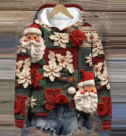 Mirla | Santa Hoodie med Tryck-Eva Jonsson