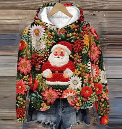 Mirla | Santa Hoodie med Tryck-Eva Jonsson