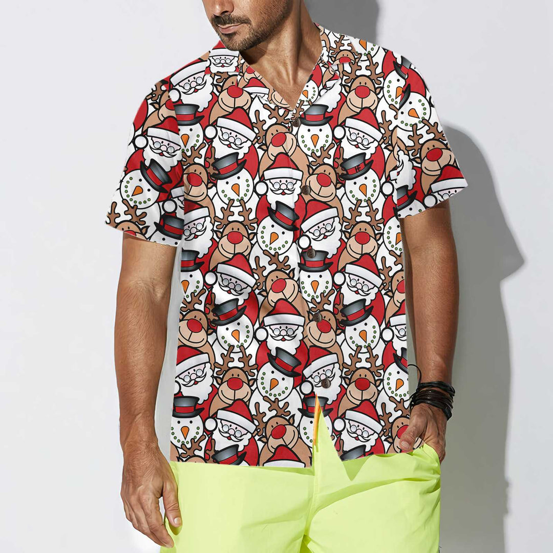 Eva Jonsson | Santa Ren och Snögubbe Hawaii-Skjorta Rolig Julsjorta För Män Bästa Julklappsidén-Eva Jonsson