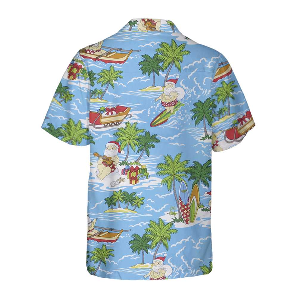 Mirla | Santa Sailing Tropical Jul-Hawaii-T-Shirt Rolig Jultomte-T-Shirt Bästa Presenten För Julen-Eva Jonsson