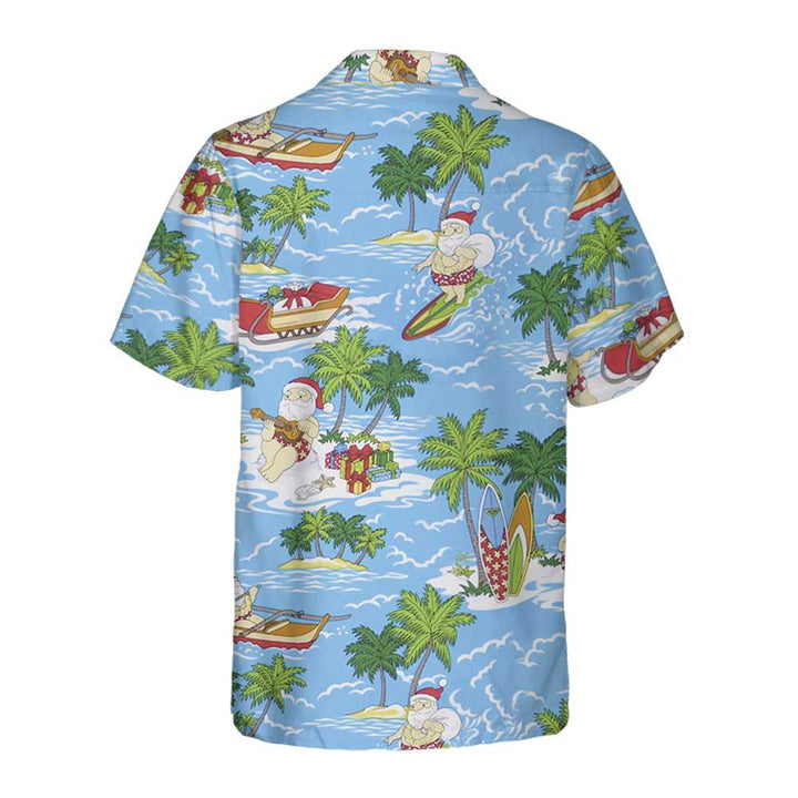 Mirla | Santa Sailing Tropical Jul-Hawaii-T-Shirt Rolig Jultomte-T-Shirt Bästa Presenten För Julen-Eva Jonsson