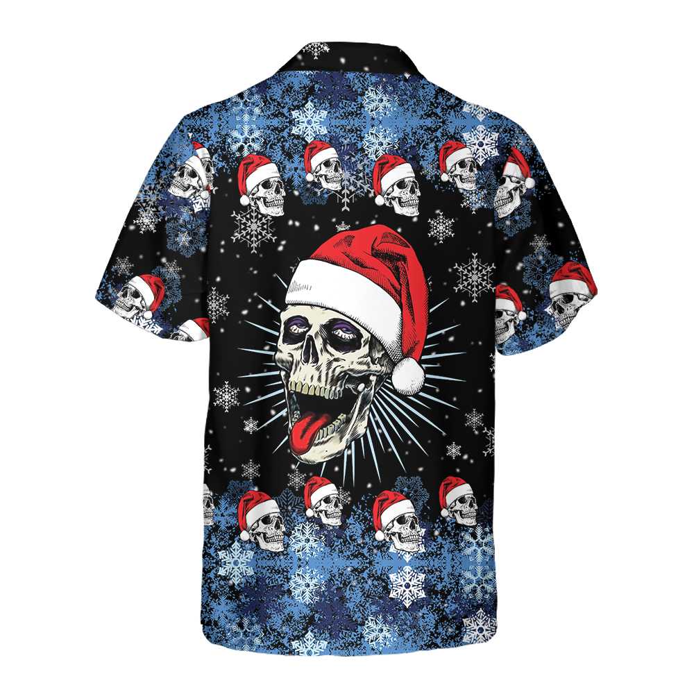 Mirla | Santa Skull & Snowflakes Hawaiian Shirt Funny Christmas Skull Shirt Best Christmas Gift Idea-Eva Jonsson