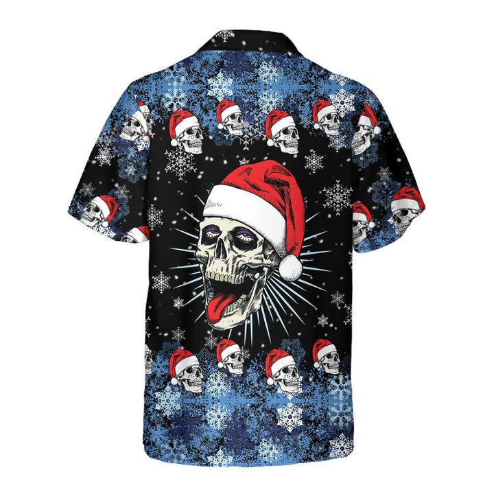 Mirla | Santa Skull & Snowflakes Hawaiian Shirt Funny Christmas Skull Shirt Best Christmas Gift Idea-Eva Jonsson