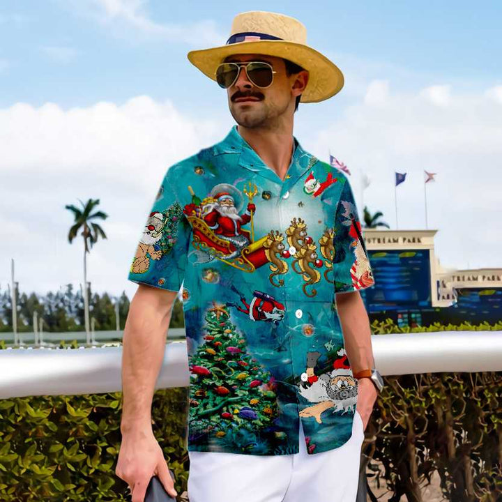 Eva Jonsson | Scuba Diving Jultomte Jul Undervattens Hawaii-Skjorta Unikt Present För Julen-Eva Jonsson