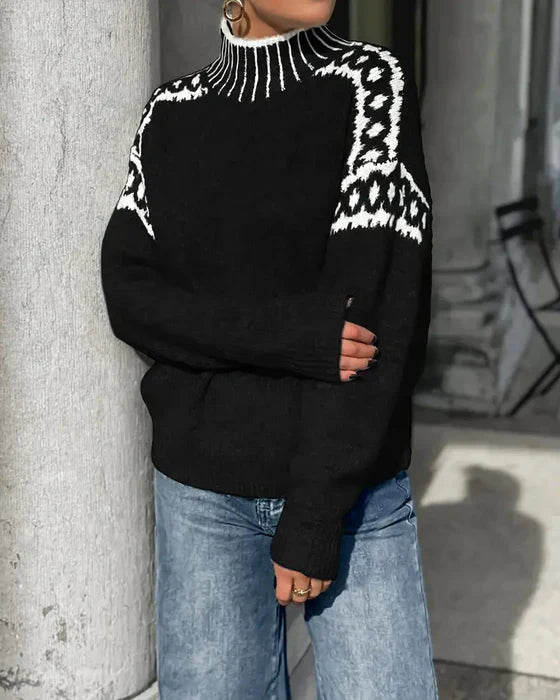 Mirla | Signerat sweatshirtt med hög krage-Eva Jonsson