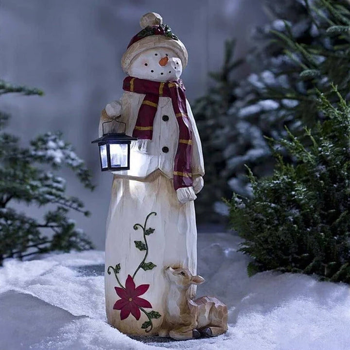 Mirla | Skog Snögubbe med Solarlampa-Eva Jonsson