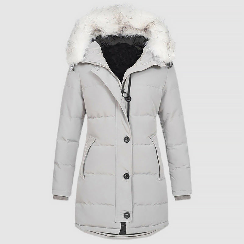 Mirla | Slim-Fit Vinterparka med Konstpälskapuschon-Eva Jonsson