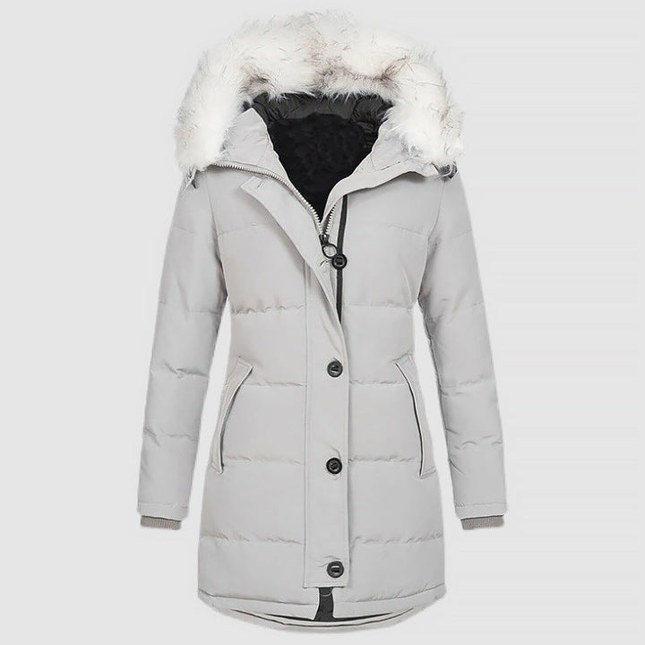 Mirla | Slim-Fit Vinterparka med Konstpälskapuschon-Eva Jonsson