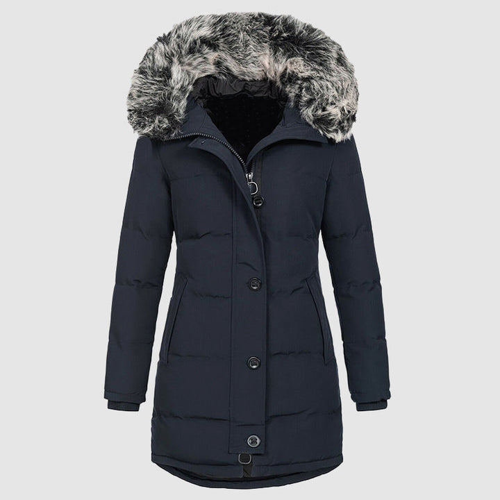 Mirla | Slim-Fit Vinterparka med Konstpälskapuschon-Eva Jonsson
