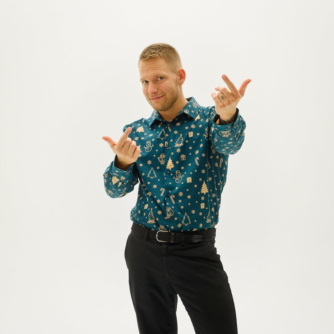 Eva Jonsson | Snögubbens Julskjorta - Herr-Eva Jonsson