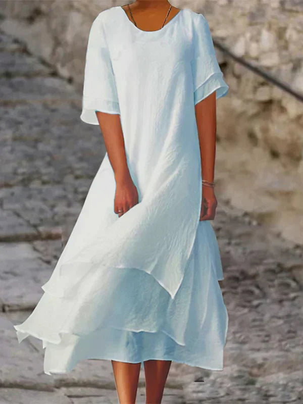 Mirla | Snygg, Elegant Klänning med Blockslits-Eva Jonsson