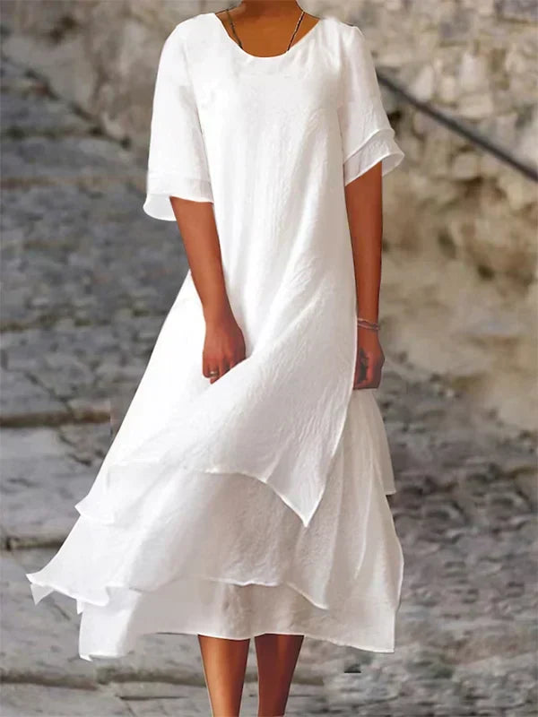 Mirla | Snygg, Elegant Klänning med Blockslits-Eva Jonsson