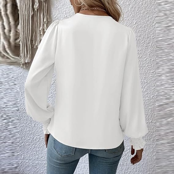 Mirla | Snygg topp med V-ringning och ballongärmar-Eva Jonsson