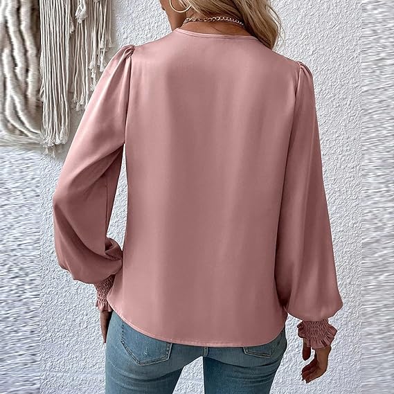 Mirla | Snygg topp med V-ringning och ballongärmar-Eva Jonsson