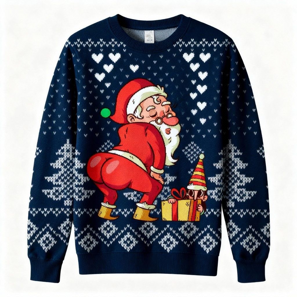 Mirla | Softesten Unisex Roliga Julmönster Tröja - Ful Helgparti-Jumper-Eva Jonsson