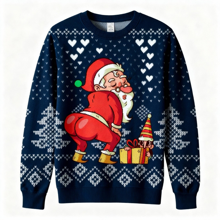 Mirla | Softesten Unisex Roliga Julmönster Tröja - Ful Helgparti-Jumper-Eva Jonsson
