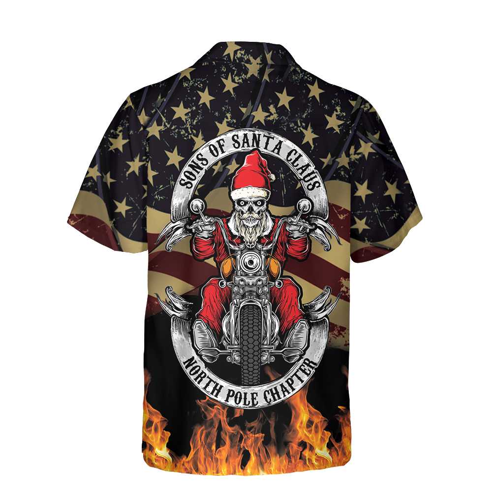 Mirla | Sons Of Santa Claus Nordpol Kapitel Jul Hawaiian Shirt Motorcykelälskare Present Till Jul-Eva Jonsson