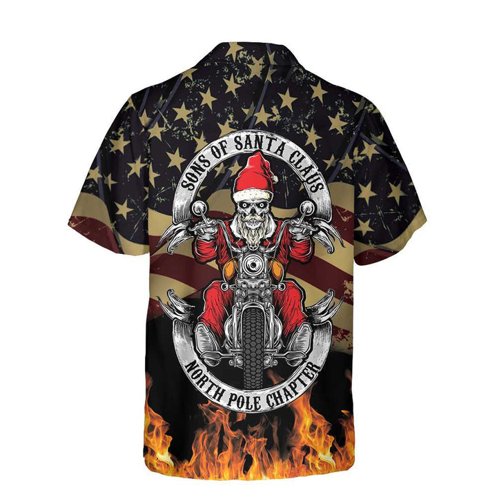 Mirla | Sons Of Santa Claus Nordpol Kapitel Jul Hawaiian Shirt Motorcykelälskare Present Till Jul-Eva Jonsson
