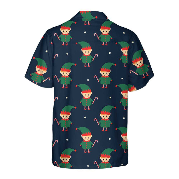 Mirla | Söt Älva med Godiskäppar Hawaiiskjorta Rolig Älv-Jul T-Shirt Bästa Julklappsidén-Eva Jonsson