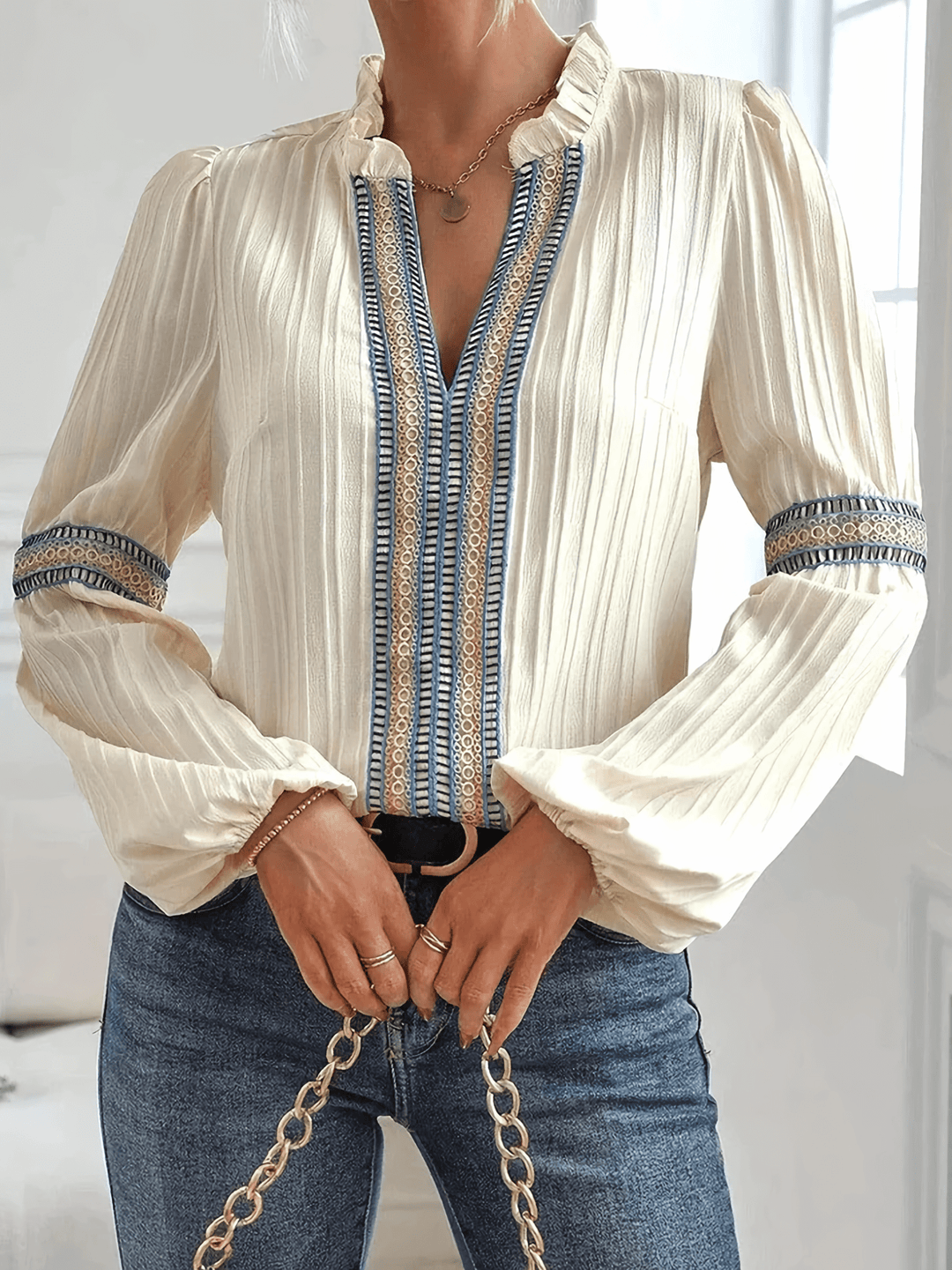 Mirla | Spets Boho Chic Blus för Kvinnor-Eva Jonsson