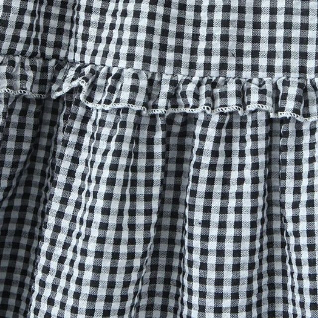 Mirla | Staplad Gingham-Midikjol med Volangdetalj-Eva Jonsson