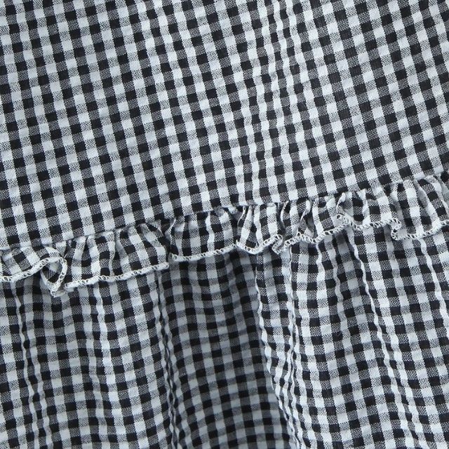 Mirla | Staplad Gingham-Midikjol med Volangdetalj-Eva Jonsson