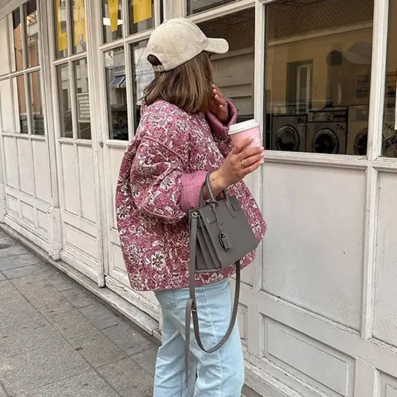 Mirla | Stegad jacka med blommönster-Eva Jonsson