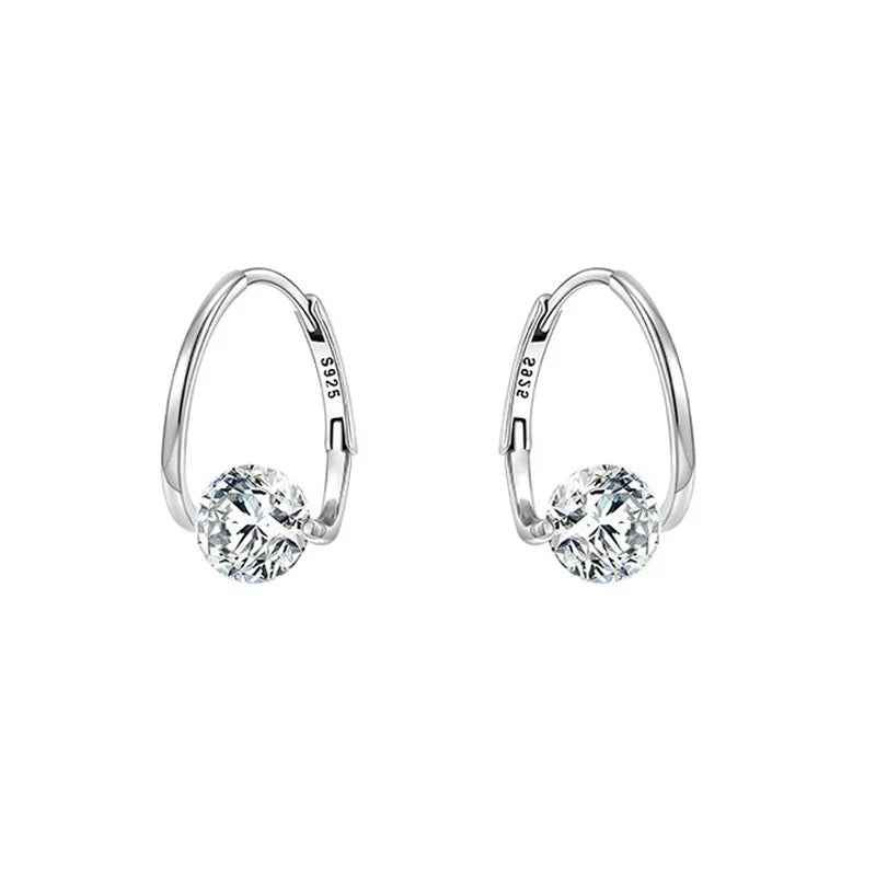 Mirla | Sterling Silver Geometriska Zirkon Örhängen-Eva Jonsson