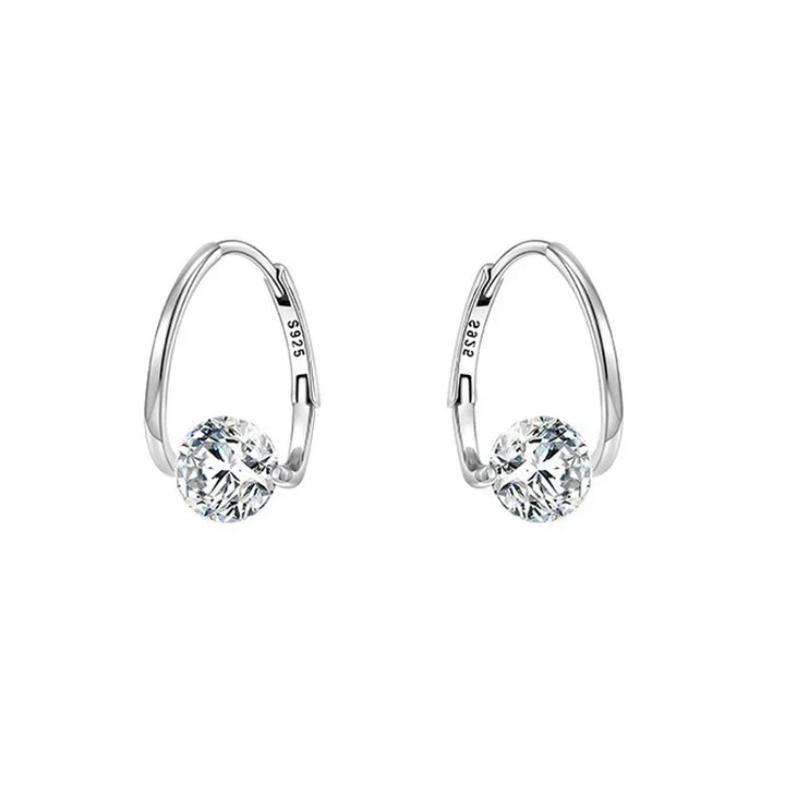 Mirla | Sterling Silver Geometriska Zirkon Örhängen-Eva Jonsson